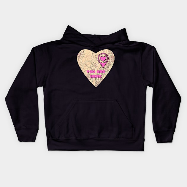 Valentine's Day You Are Here In My Heart Kids Hoodie by nathalieaynie